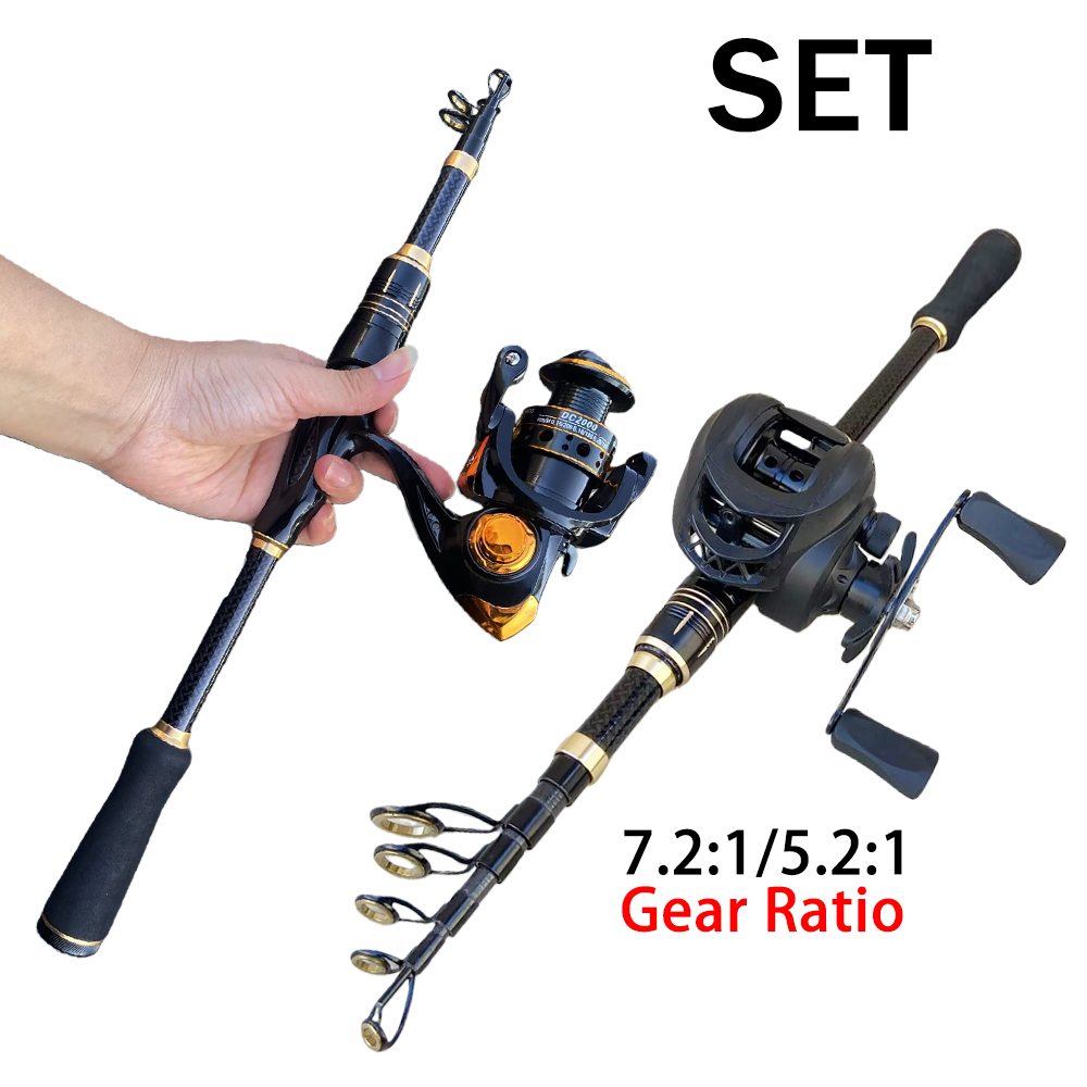 Spincast Reel - Conjunto de Caña de Pescar Corta